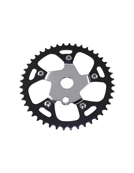 Steel Chainring 913B 1/2 X 1/8 44t Black Chainring Chrome Spider.